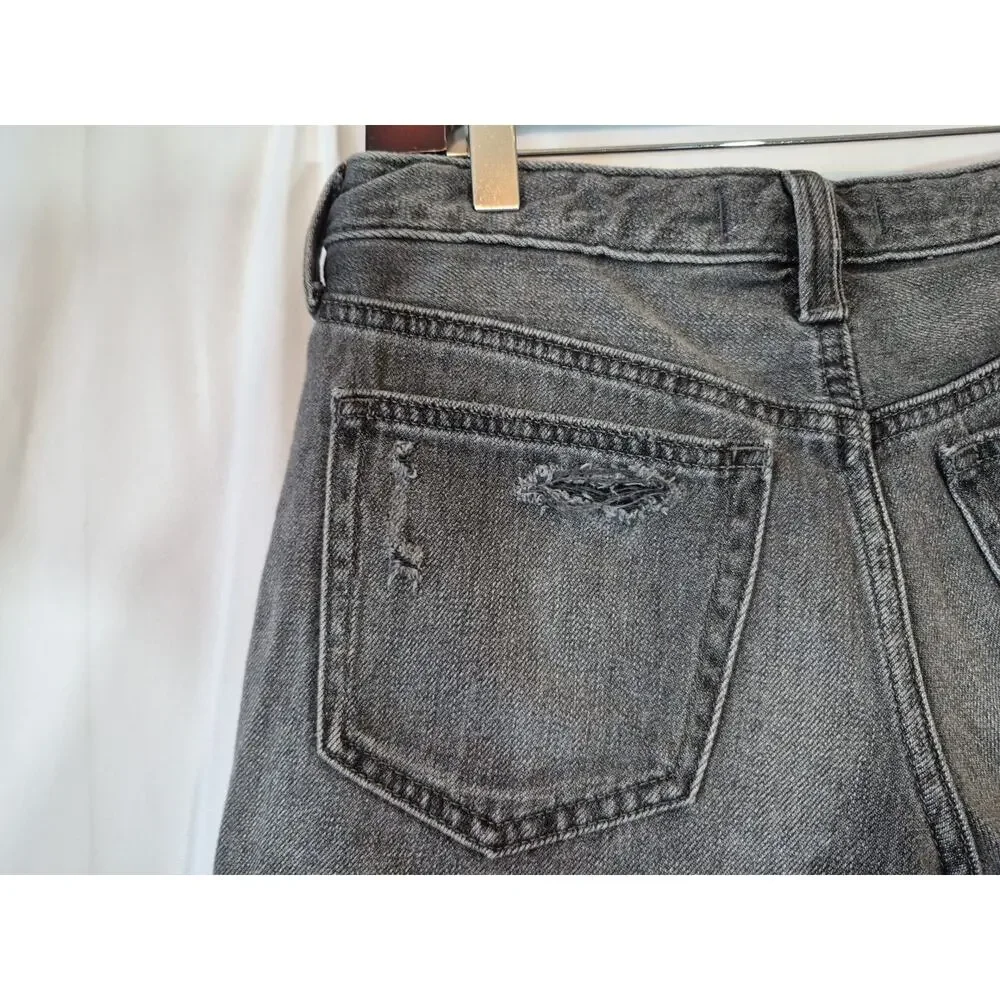 Free People We The Free Black Cotton Cut Off Shorts 25